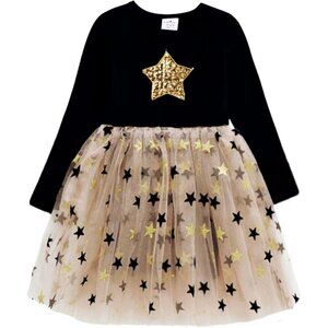 Kids Girl Blh4880 Polyester Long Sleeve Stylish Casual Winter Tutu Party Dress